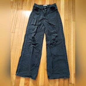 Black wide leg jeans
